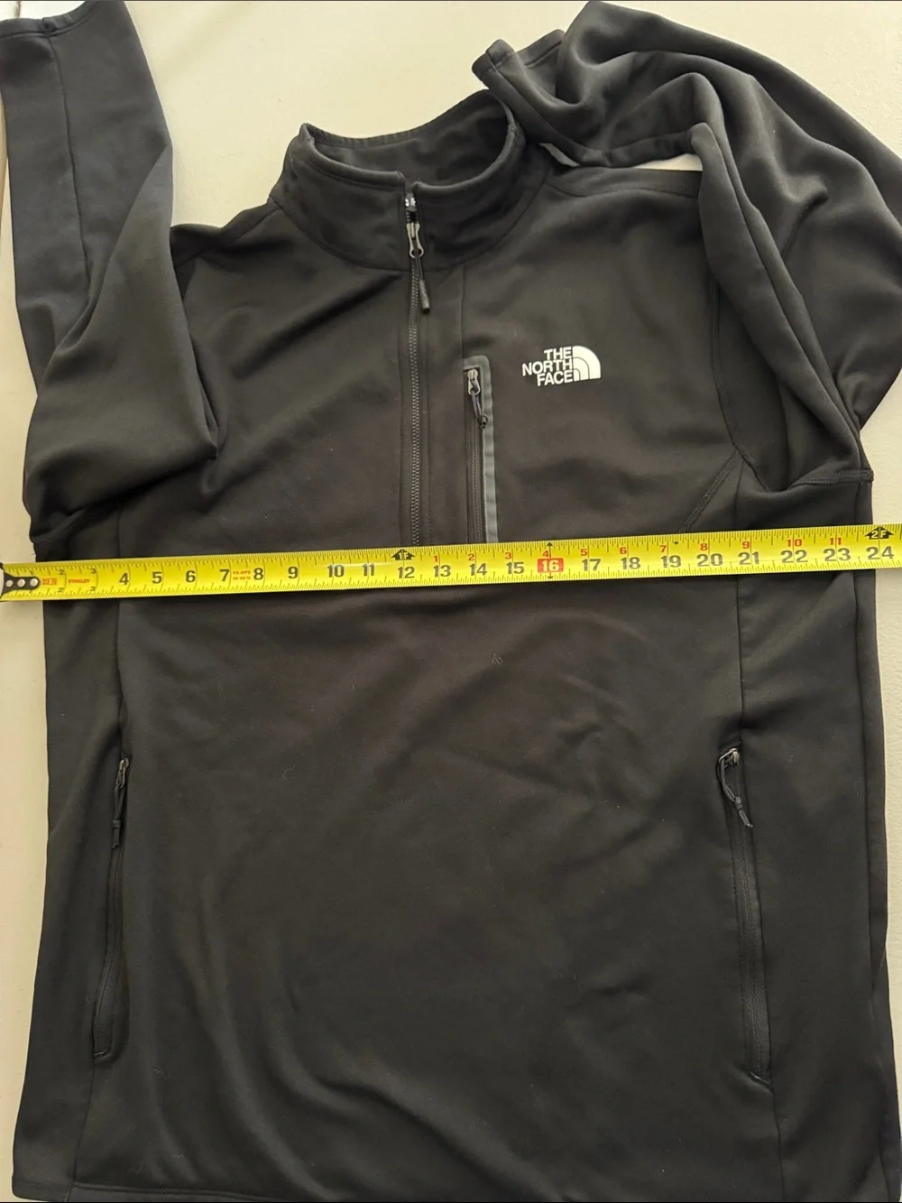 The North Face Black Quarter-Zip Fleece Pullover with Chest Pocket